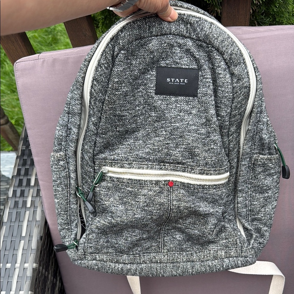 STATE Gray Minimalist Backpack with Heathered Texture - Picture 10 of 13
